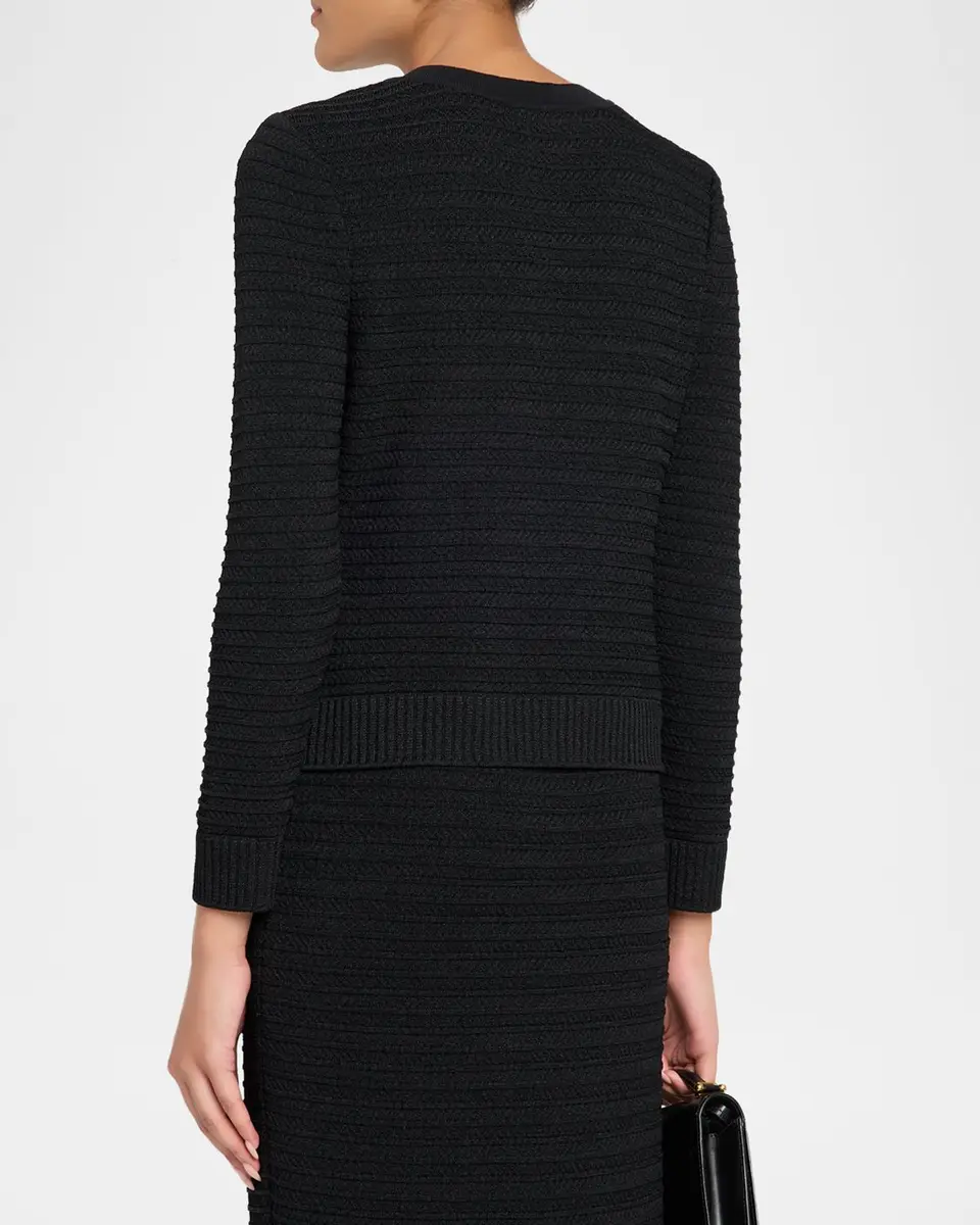 Misook Heritage Monochromic Ottoman Knit Jacket | Thumbnail 3 Misook Heritage Monochromic Ottoman Knit Jacket | Thumbnail 3