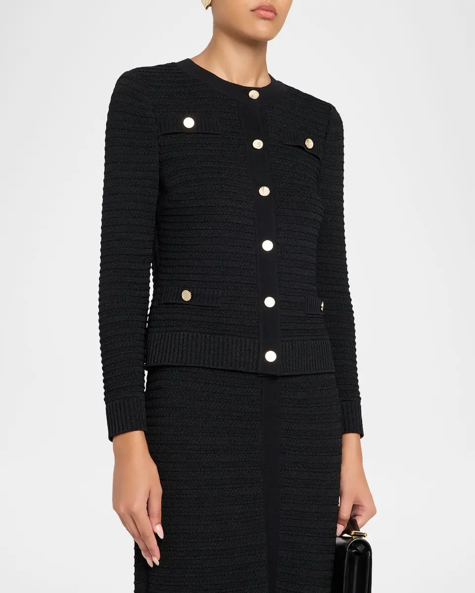 Misook Heritage Monochromic Ottoman Knit Jacket | Thumbnail 4 Misook Heritage Monochromic Ottoman Knit Jacket | Thumbnail 4