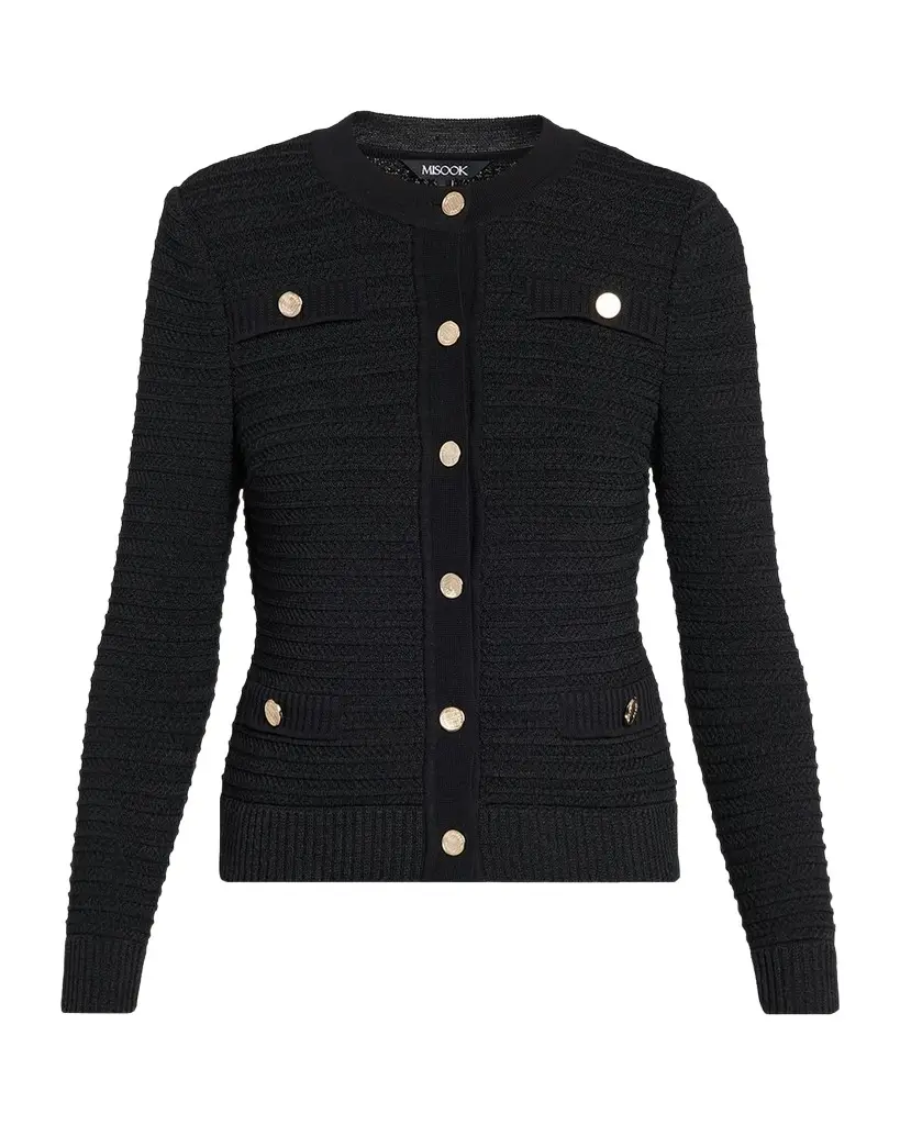 Misook Heritage Monochromic Ottoman Knit Jacket | Image 1 Misook Heritage Monochromic Ottoman Knit Jacket | Image 1