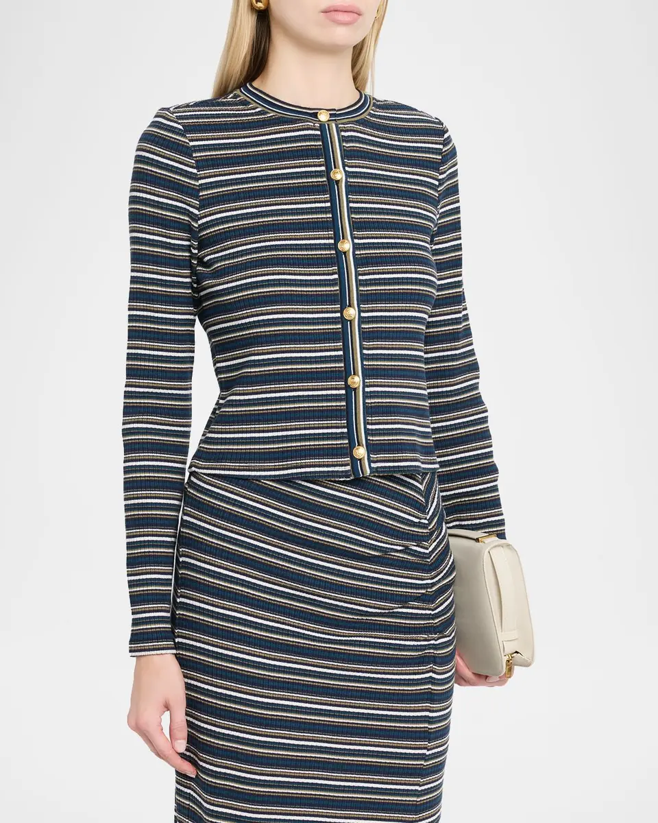 Ramy Brook Zoe Striped Button-Front Cardigan | Thumbnail 4 Ramy Brook Zoe Striped Button-Front Cardigan | Thumbnail 4