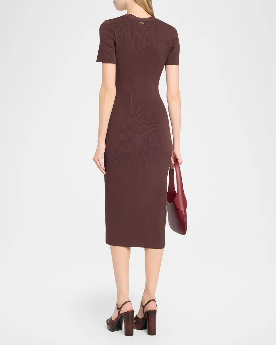 Toccin Agnes Ribbed Short-Sleeve Midi Dress | Thumbnail 3 Toccin Agnes Ribbed Short-Sleeve Midi Dress | Thumbnail 3