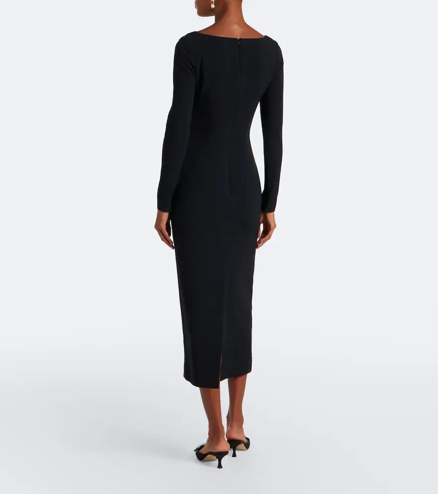 Elie Saab Draped lace-trimmed cady midi dress | Thumbnail 4