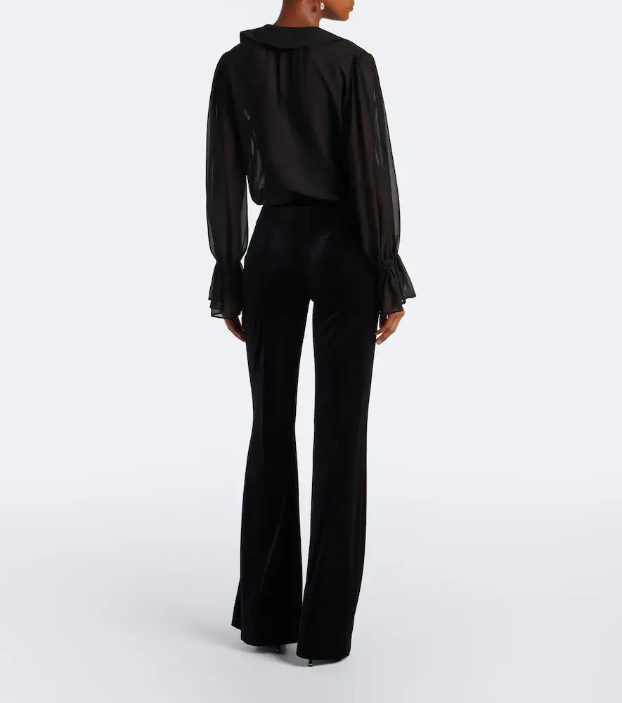 Elie Saab Velvet flared pants | Thumbnail 4 Elie Saab Velvet flared pants | Thumbnail 4