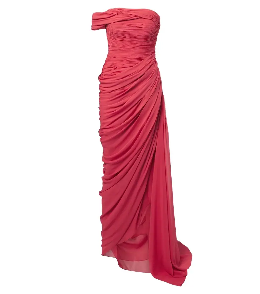 Oscar de la Renta Ruched silk georgette gown | Image 1 Oscar de la Renta Ruched silk georgette gown | Image 1