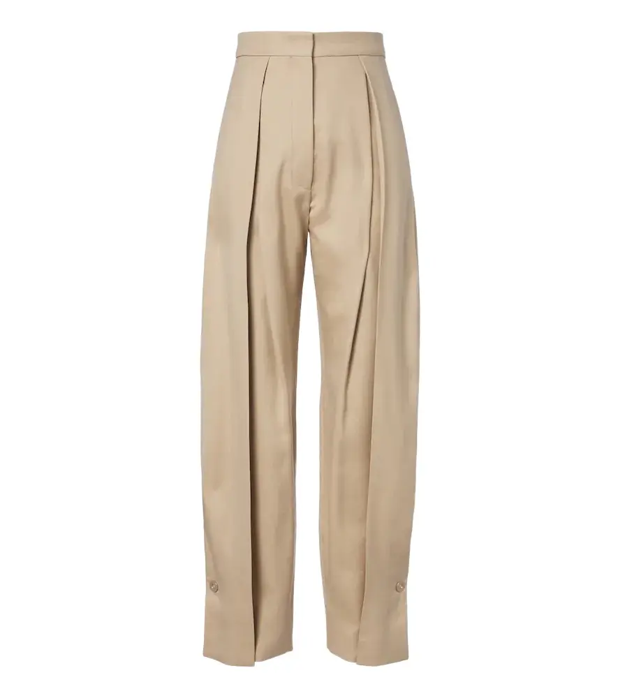 Sportmax Pleated cotton-blend wide-leg pants | Image 1 Sportmax Pleated cotton-blend wide-leg pants | Image 1