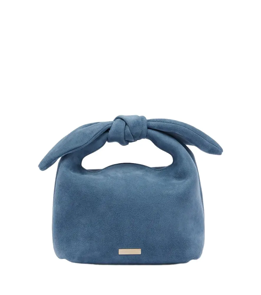 Aquazzura Bow Tie Mini suede top-handle bag | Image 1 Aquazzura Bow Tie Mini suede top-handle bag | Image 1
