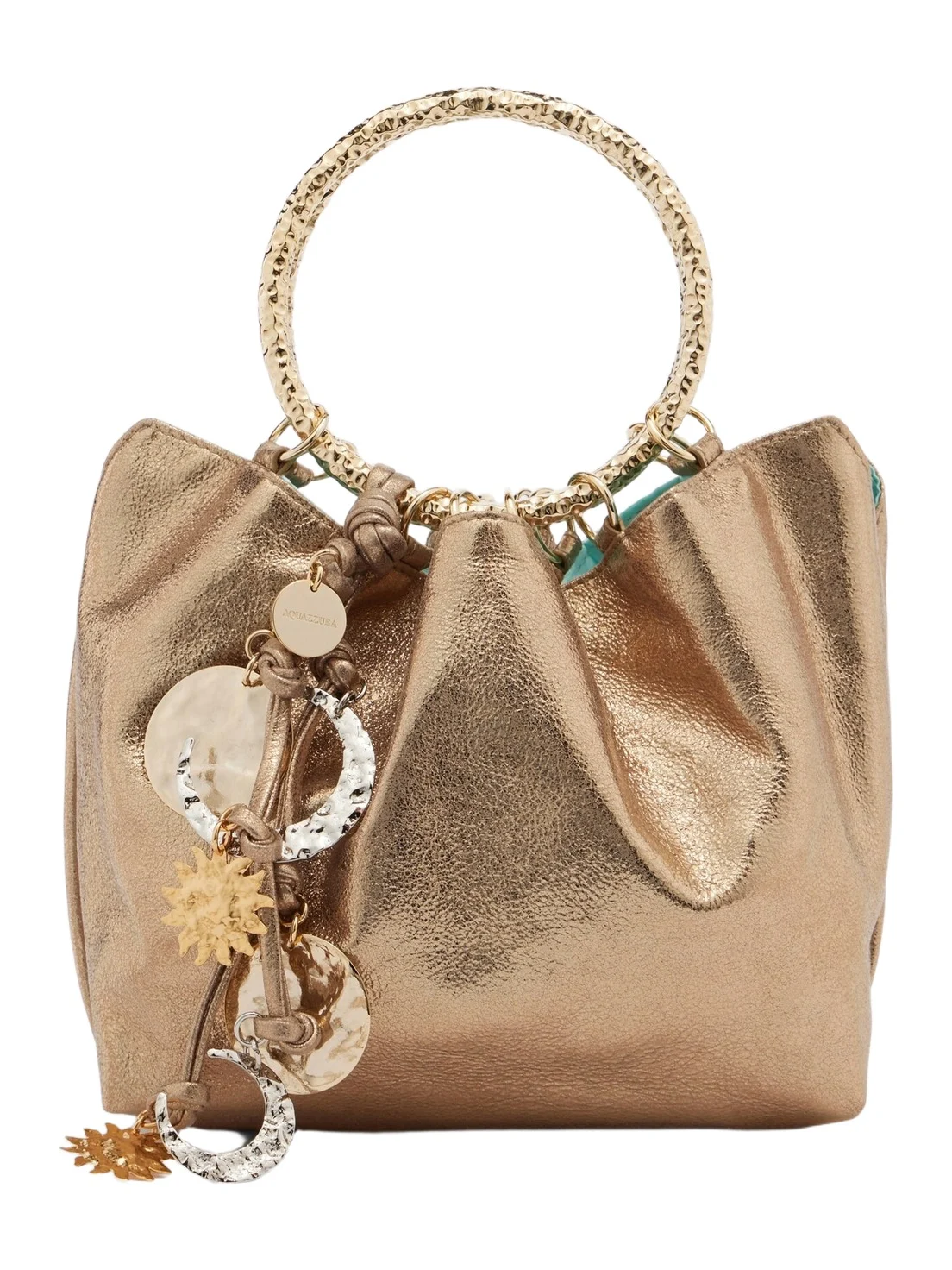 Night Stars metallic leather bucket bag