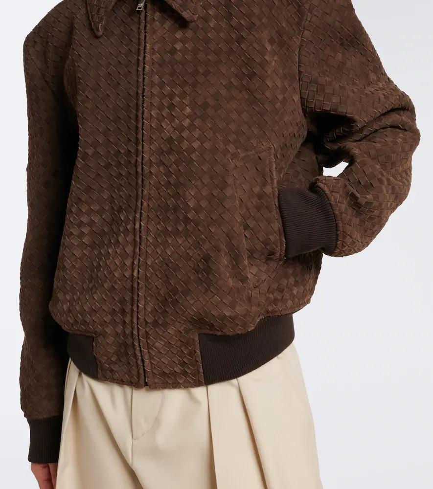Bottega Veneta Intrecciato suede blouson jacket | Thumbnail 2 Bottega Veneta Intrecciato suede blouson jacket | Thumbnail 2