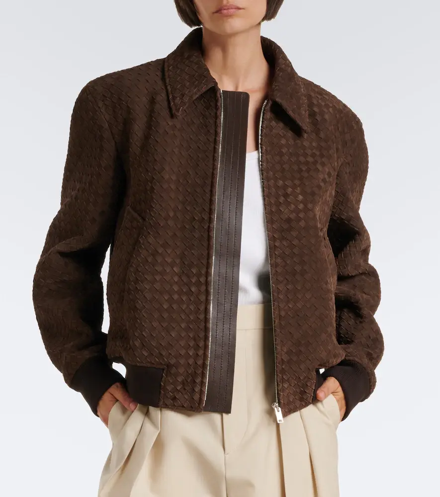 Bottega Veneta Intrecciato suede blouson jacket | Thumbnail 4 Bottega Veneta Intrecciato suede blouson jacket | Thumbnail 4