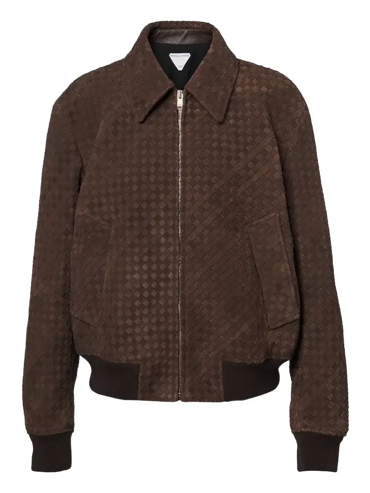 Bottega Veneta Intrecciato suede blouson jacket