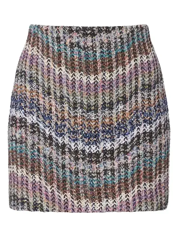 Knitted lamé miniskirt Knitted lamé miniskirt