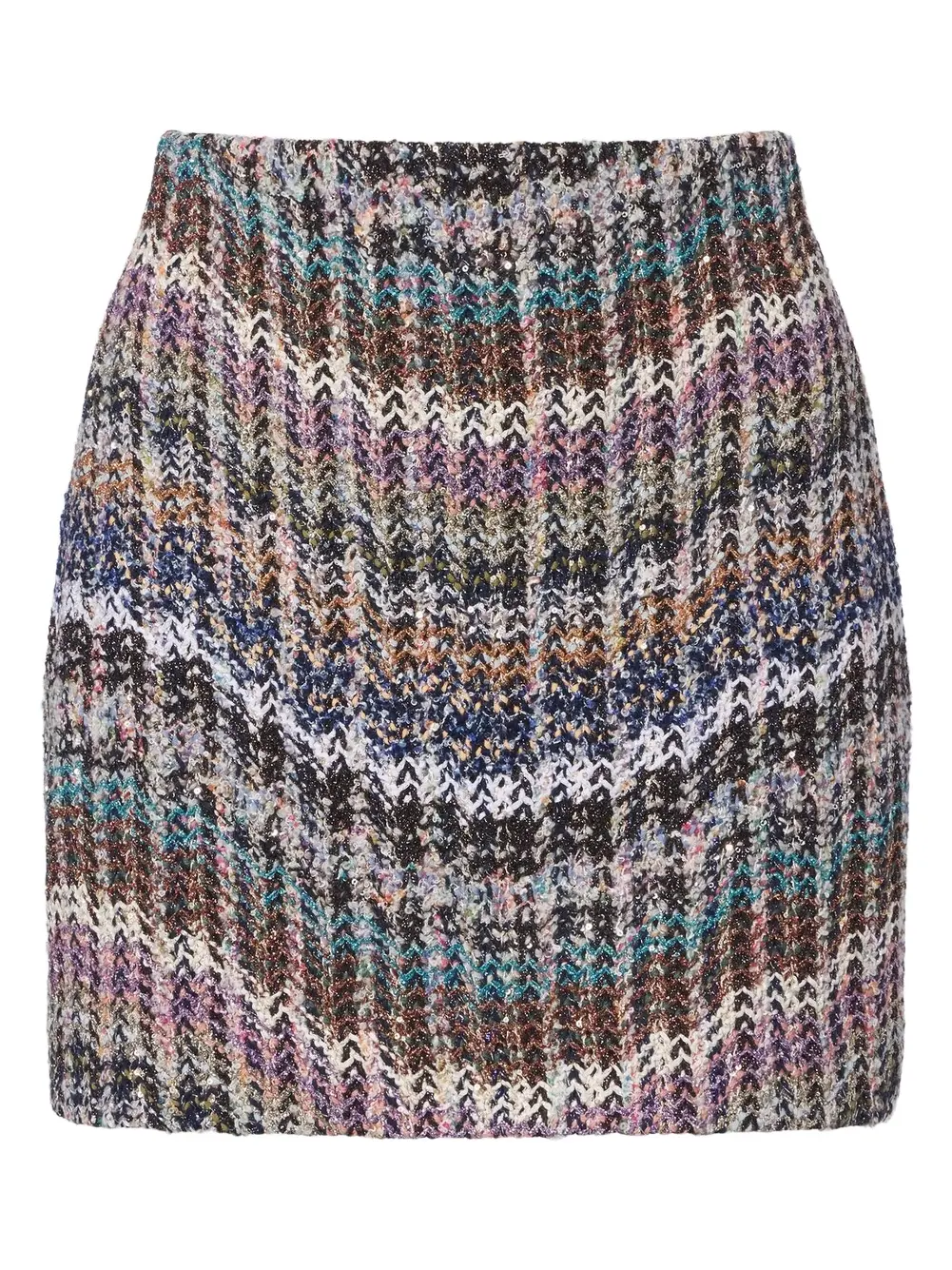 Knitted lamé miniskirt Knitted lamé miniskirt