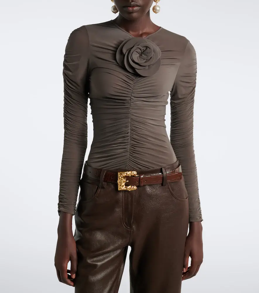 Magda Butrym Floral-appliqué ruched top | Thumbnail 4 Magda Butrym Floral-appliqué ruched top | Thumbnail 4