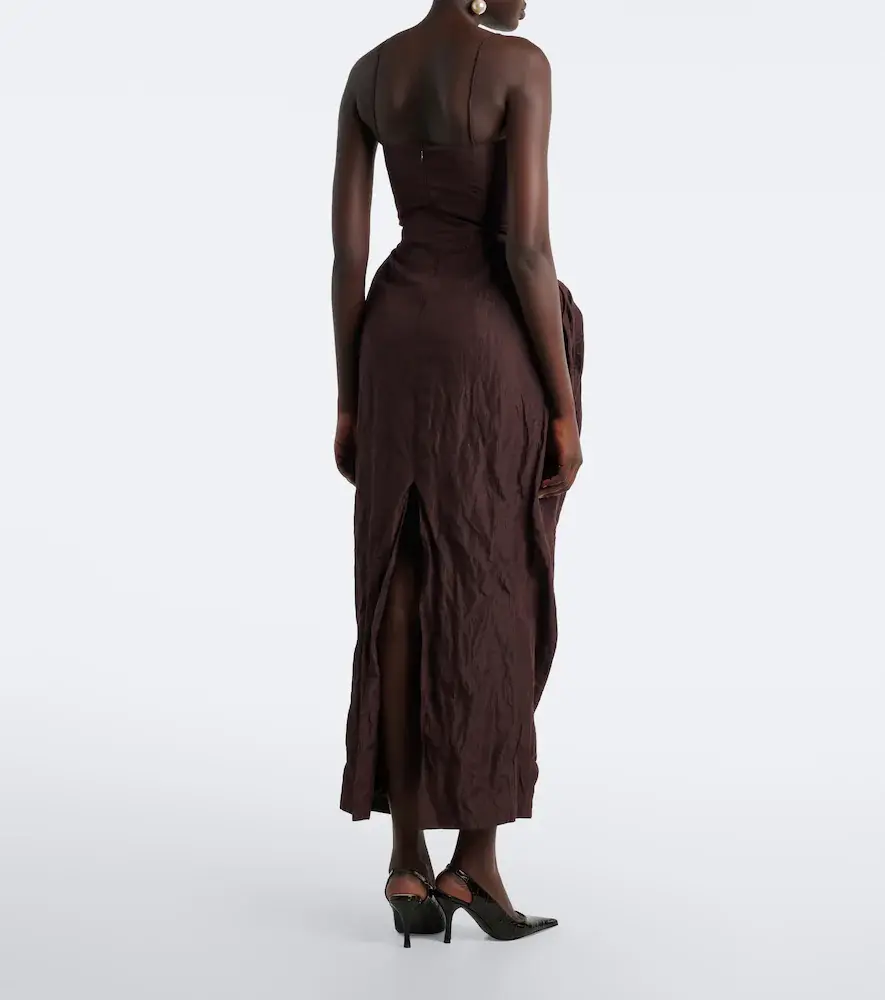 Magda Butrym Gathered cotton-blend bustier dress | Thumbnail 3