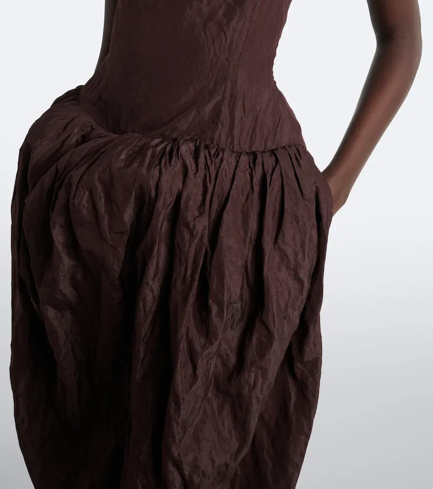 Magda Butrym Gathered cotton-blend bustier dress | Thumbnail 4