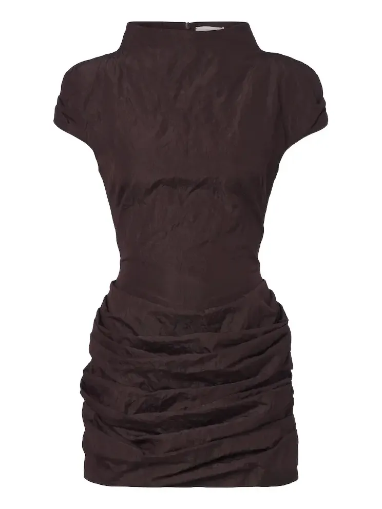 Draped cotton-blend minidress Draped cotton-blend minidress