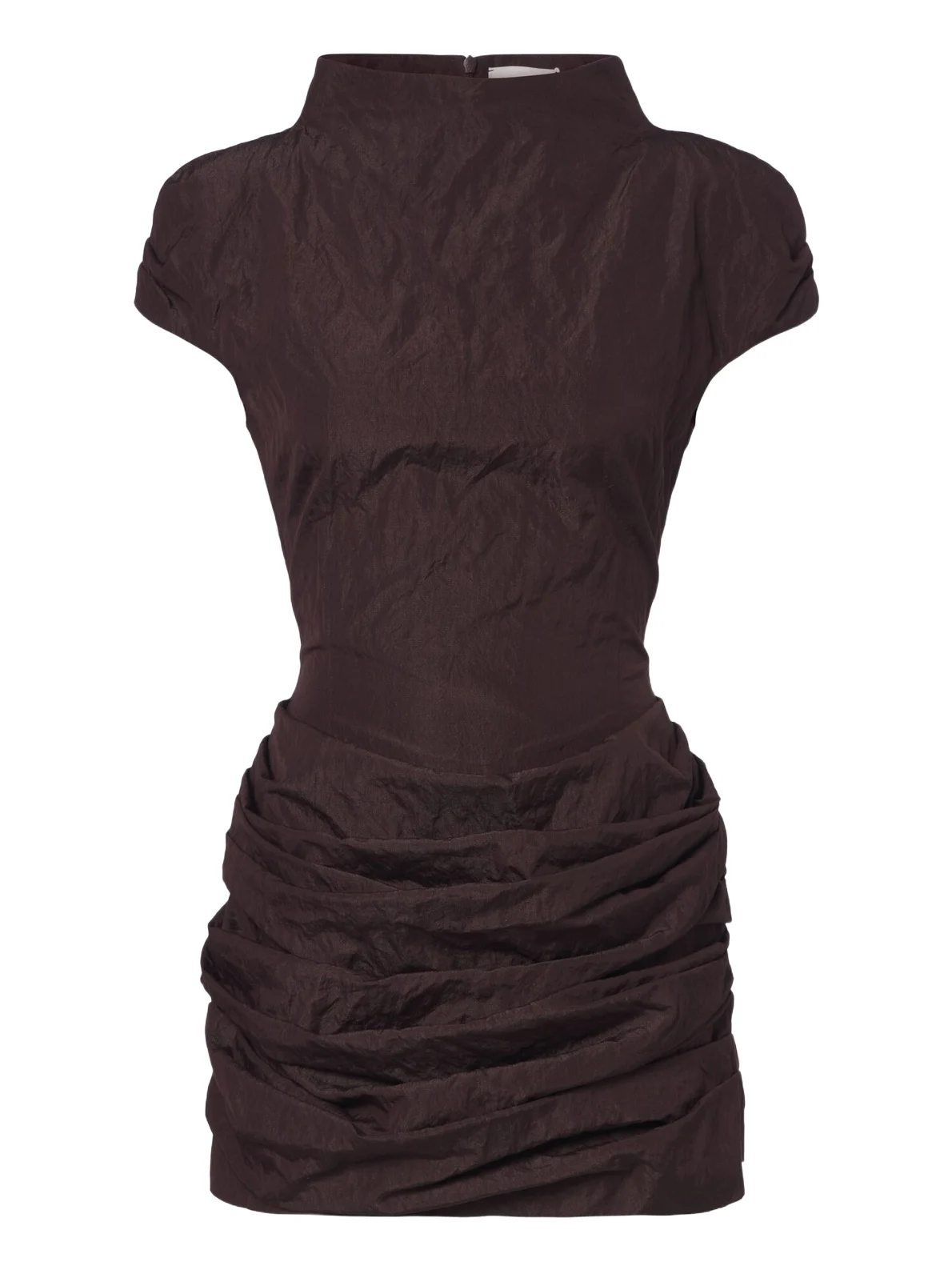 Draped cotton-blend minidress
