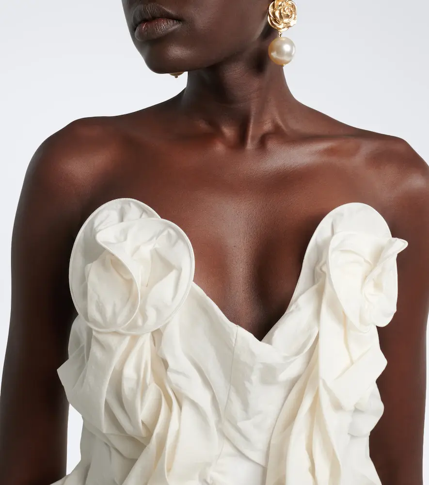Magda Butrym Draped cotton and silk bustier top | Thumbnail 5