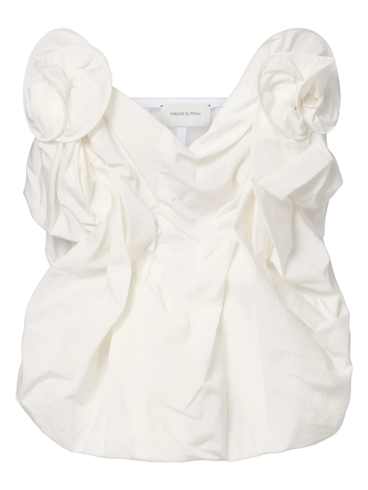 Magda Butrym Draped cotton and silk bustier top