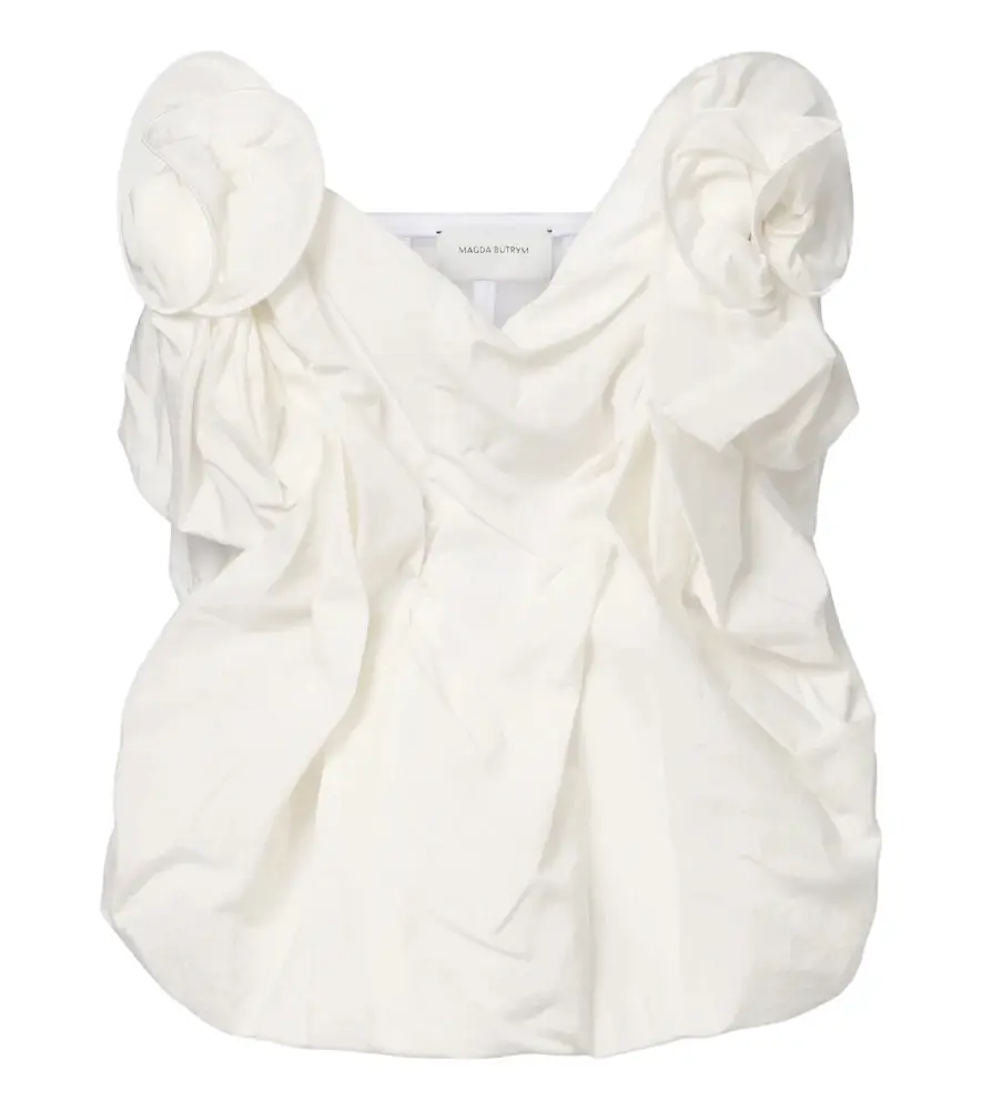 Magda Butrym Draped cotton and silk bustier top | Image 1 Magda Butrym Draped cotton and silk bustier top | Image 1
