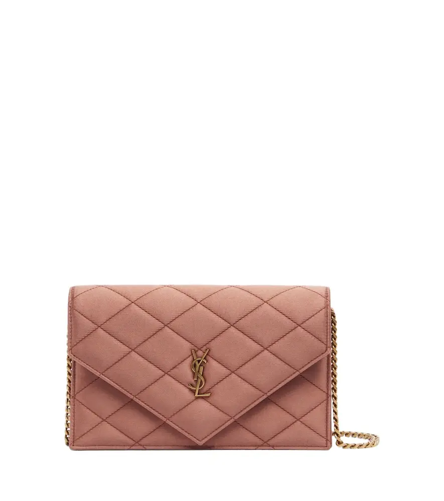 Paris Mini satin wallet on chain Paris Mini satin wallet on chain