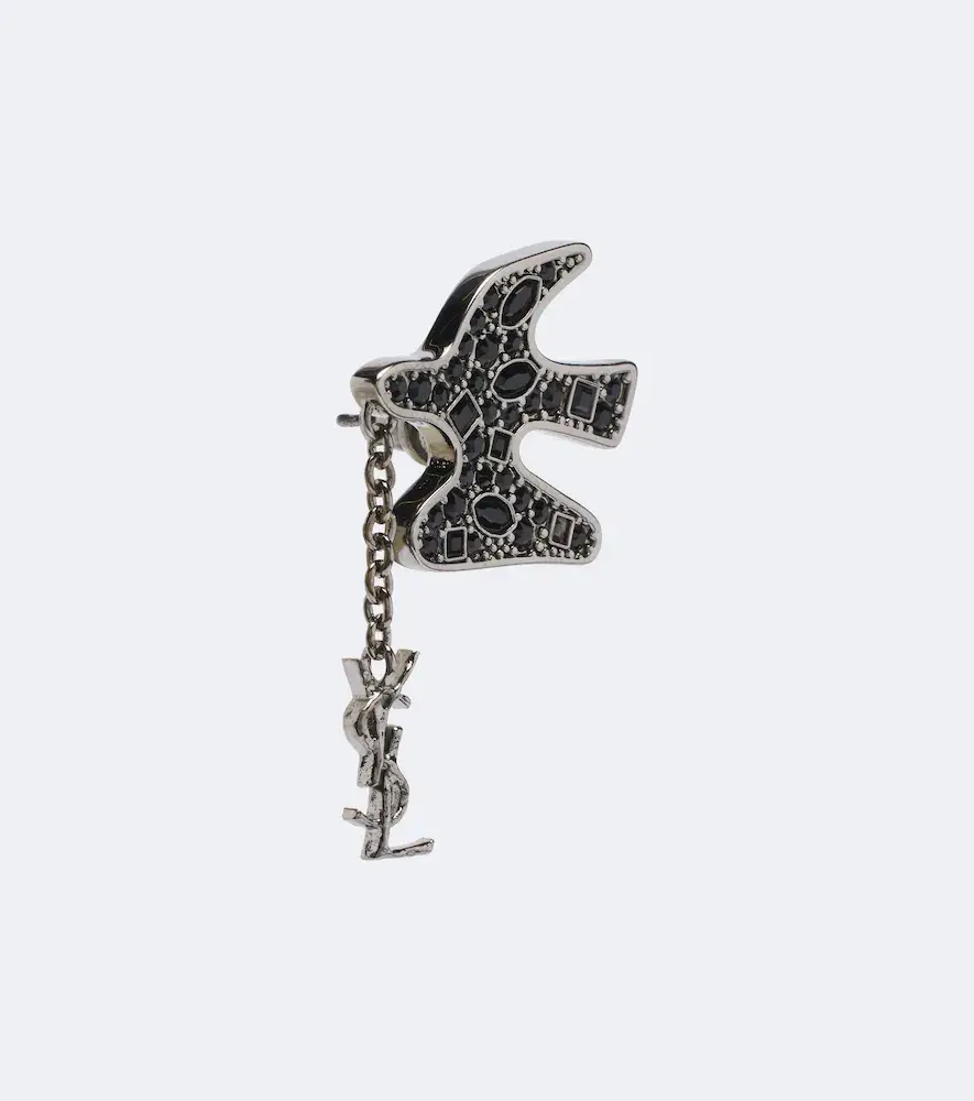 Saint Laurent Dove Cassandre embellished earrings | Thumbnail 4