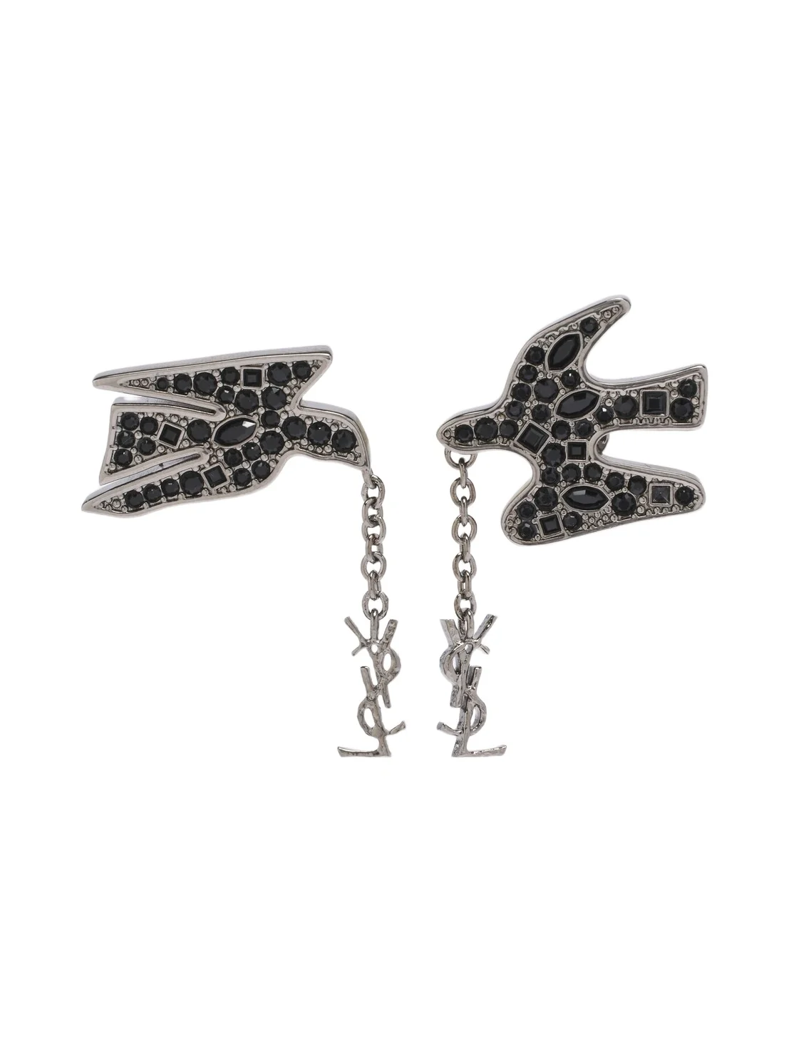 Saint Laurent Dove Cassandre embellished earrings