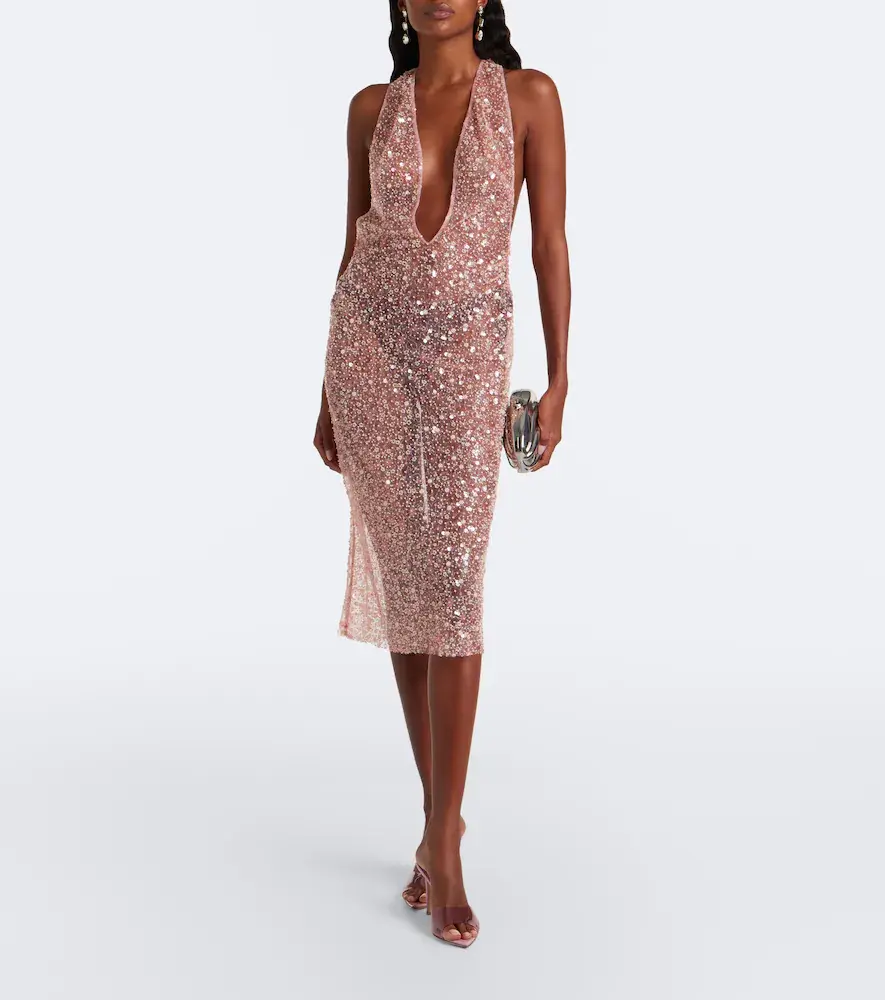 The New Arrivals Ilkyaz Ozel Olympia sequined silk midi dress | Thumbnail 3 The New Arrivals Ilkyaz Ozel Olympia sequined silk midi dress | Thumbnail 3