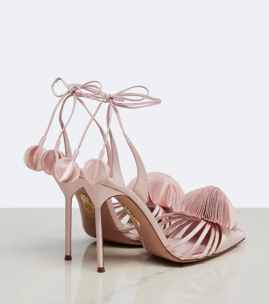 Aquazzura Wild Bloom floral-appliqué satin mules | Thumbnail 2 Aquazzura Wild Bloom floral-appliqué satin mules | Thumbnail 2