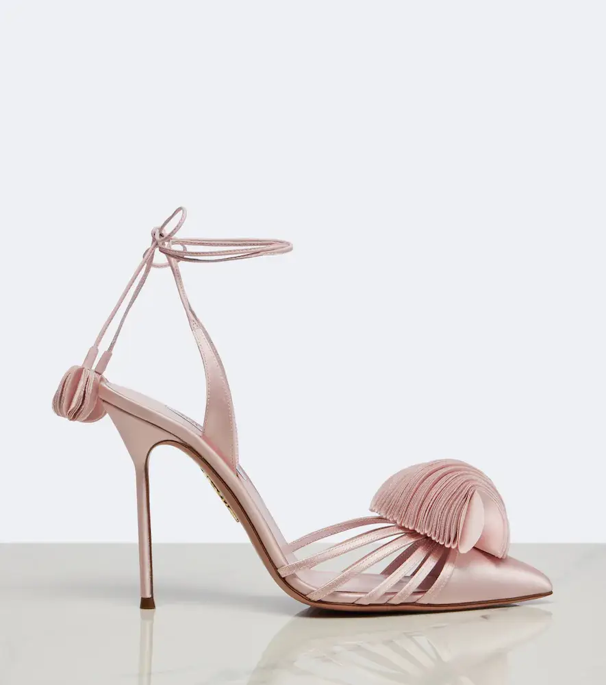 Aquazzura Wild Bloom floral-appliqué satin mules | Thumbnail 3 Aquazzura Wild Bloom floral-appliqué satin mules | Thumbnail 3