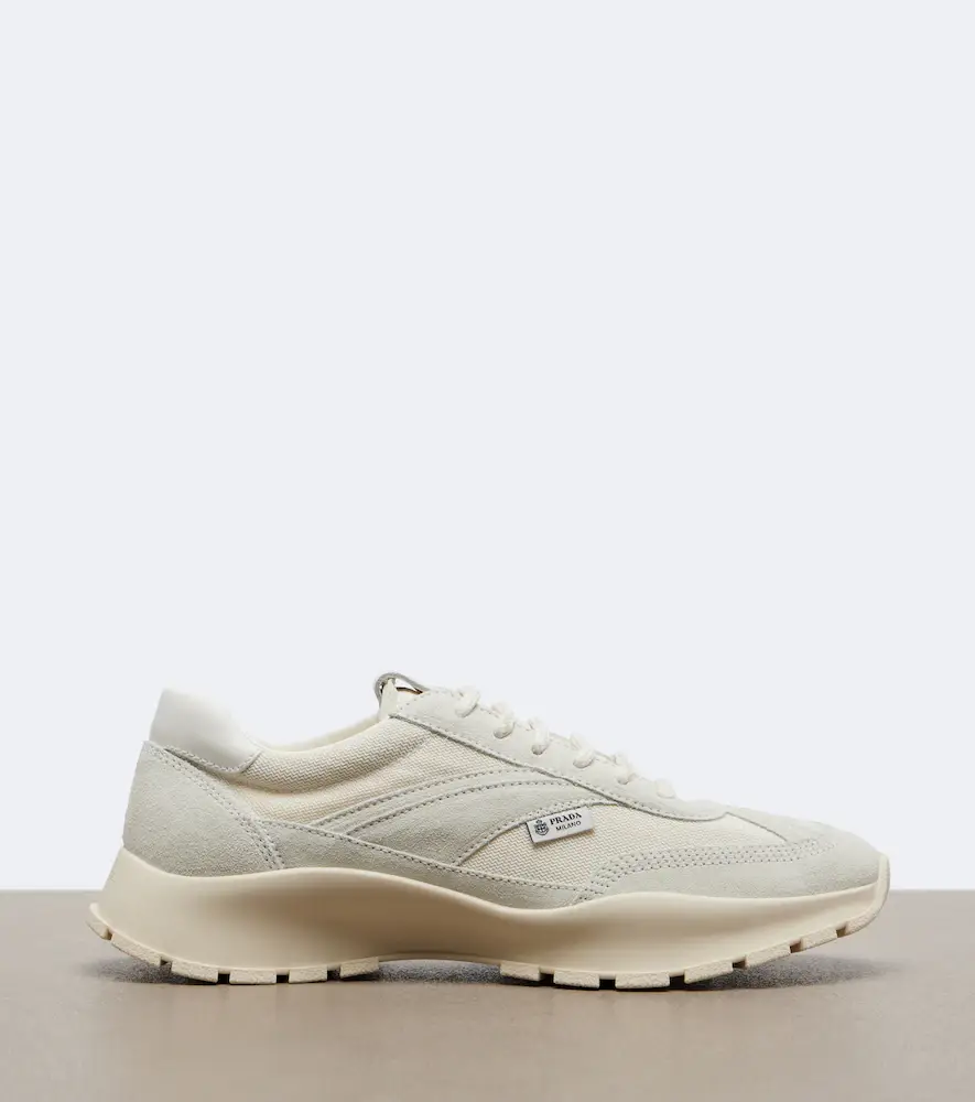 Prada Suede-trimmed sneakers | Thumbnail 2 Prada Suede-trimmed sneakers | Thumbnail 2