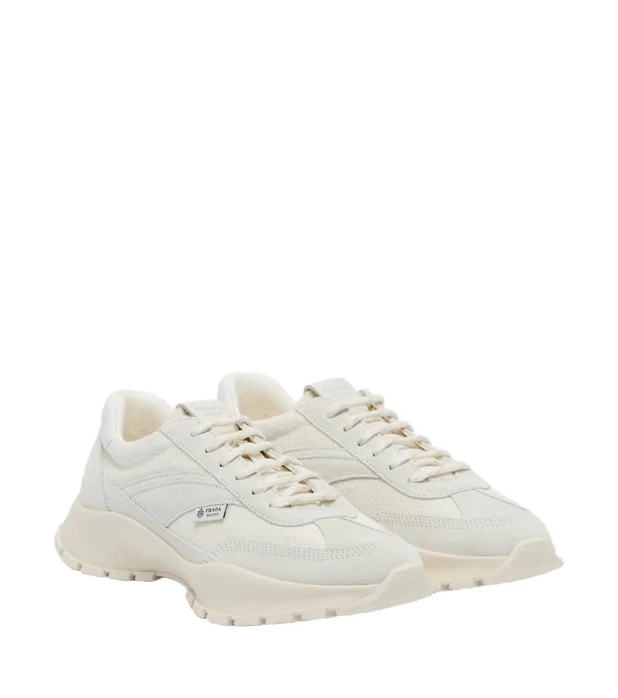 Prada Suede-trimmed sneakers | Image 1 Prada Suede-trimmed sneakers | Image 1
