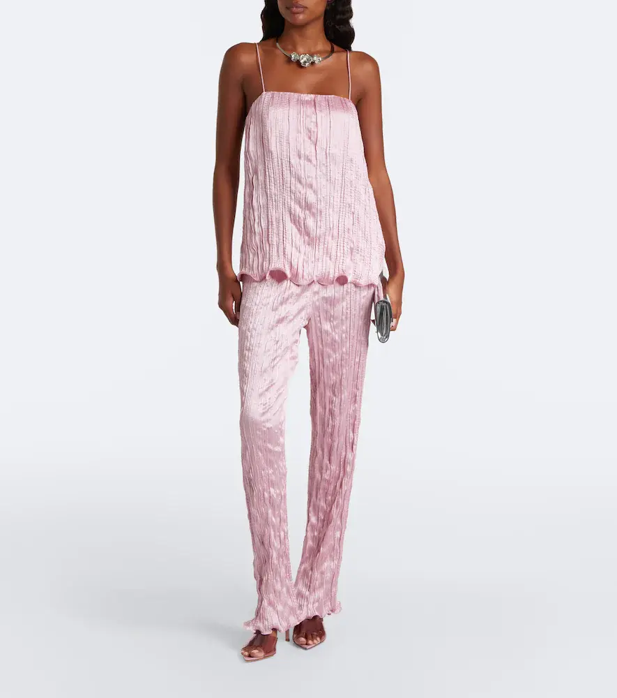 Posse Esme satin straight pants | Thumbnail 6