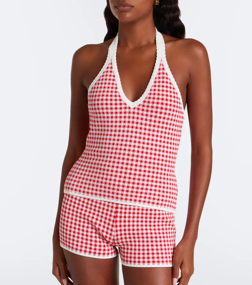 Posse Micah gingham halterneck top | Thumbnail 6