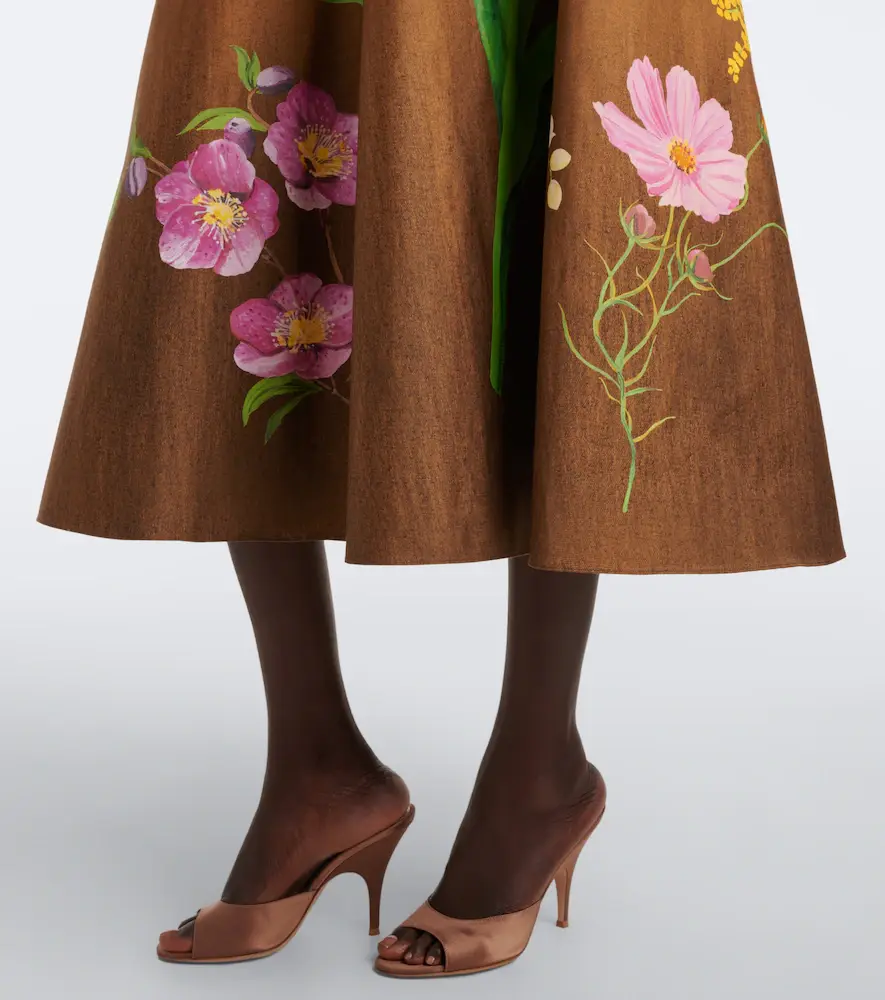 Oscar de la Renta Floral cotton-blend midi skirt | Thumbnail 5 Oscar de la Renta Floral cotton-blend midi skirt | Thumbnail 5