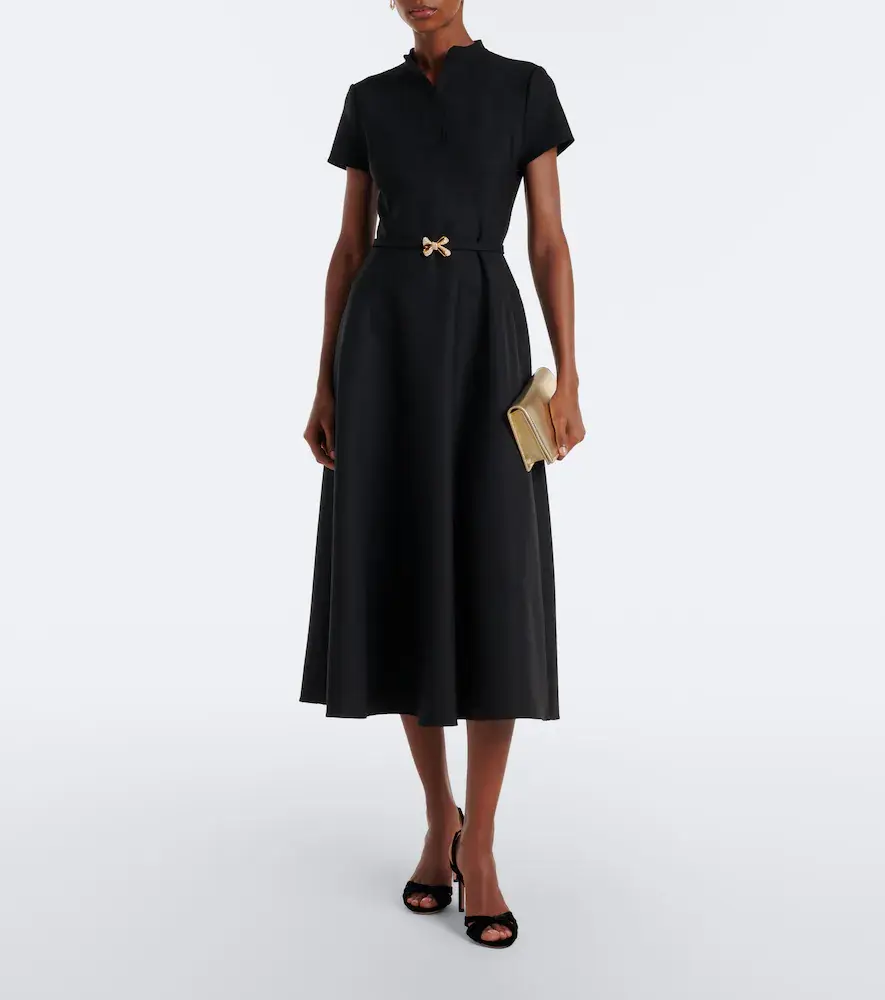Oscar de la Renta Belted embellished wool-blend midi dress | Thumbnail 4 Oscar de la Renta Belted embellished wool-blend midi dress | Thumbnail 4