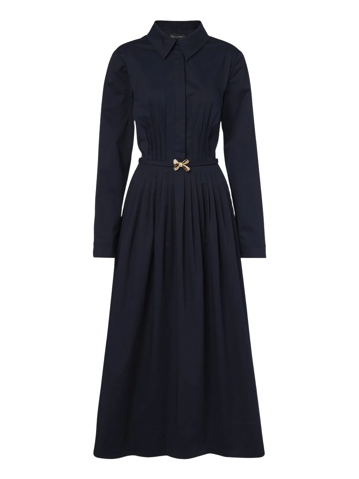 Oscar de la Renta Belted embellished cotton shirt dress