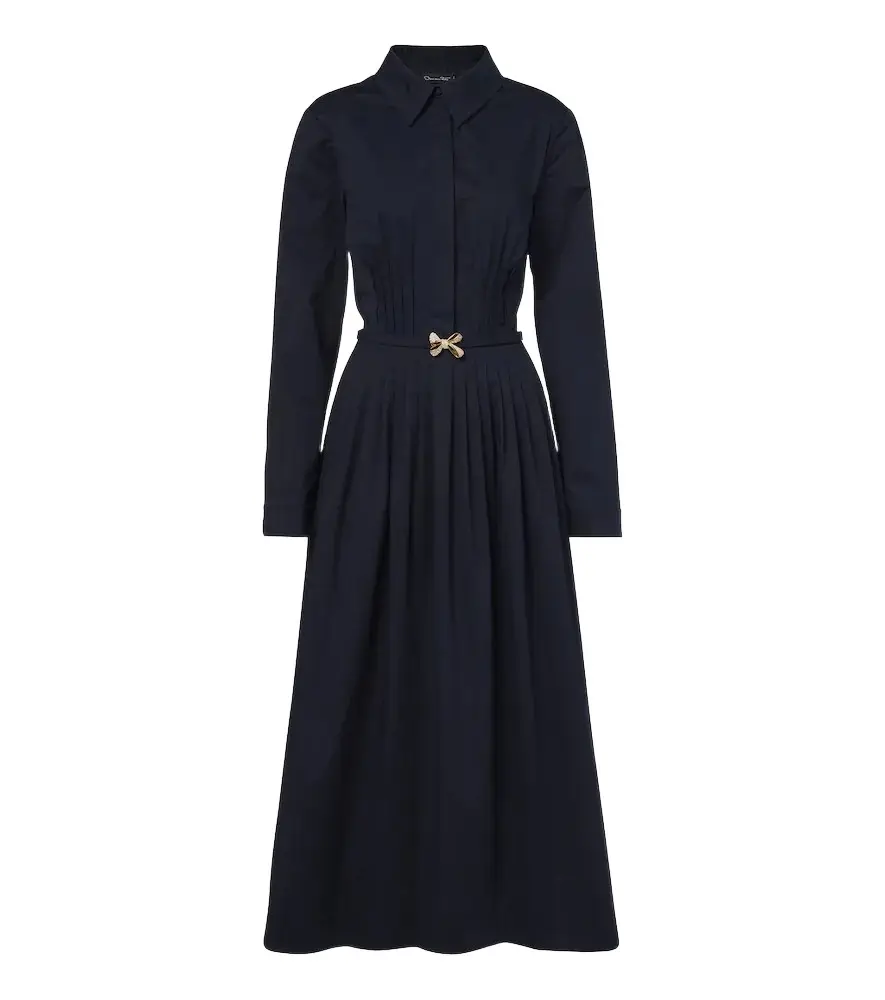Oscar de la Renta Belted embellished cotton shirt dress | Image 1 Oscar de la Renta Belted embellished cotton shirt dress | Image 1