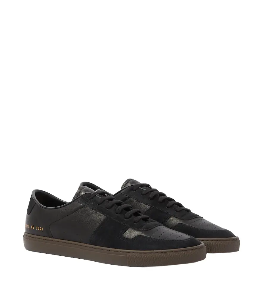 Common Projects Bball Duo suede-trimmed leather sneakers | Image 1 Common Projects Bball Duo suede-trimmed leather sneakers | Image 1