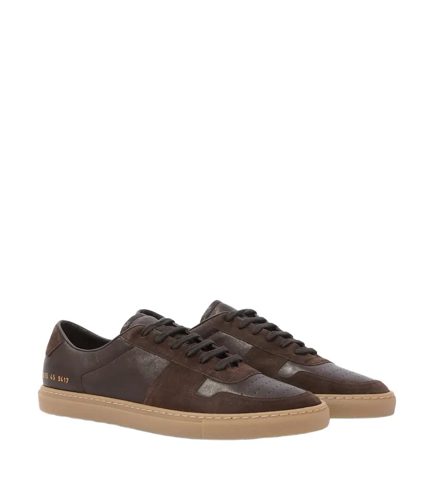 Bball Duo suede-trimmed leather sneakers Bball Duo suede-trimmed leather sneakers