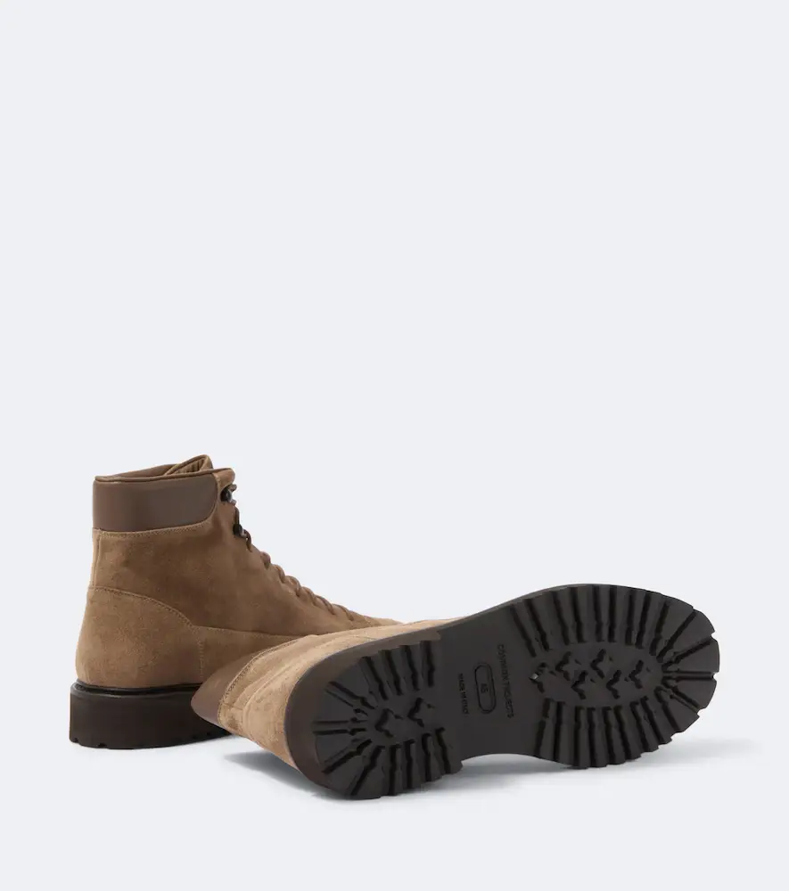 Common Projects Hiker leather-trimmed suede lace-up boots | Thumbnail 2
