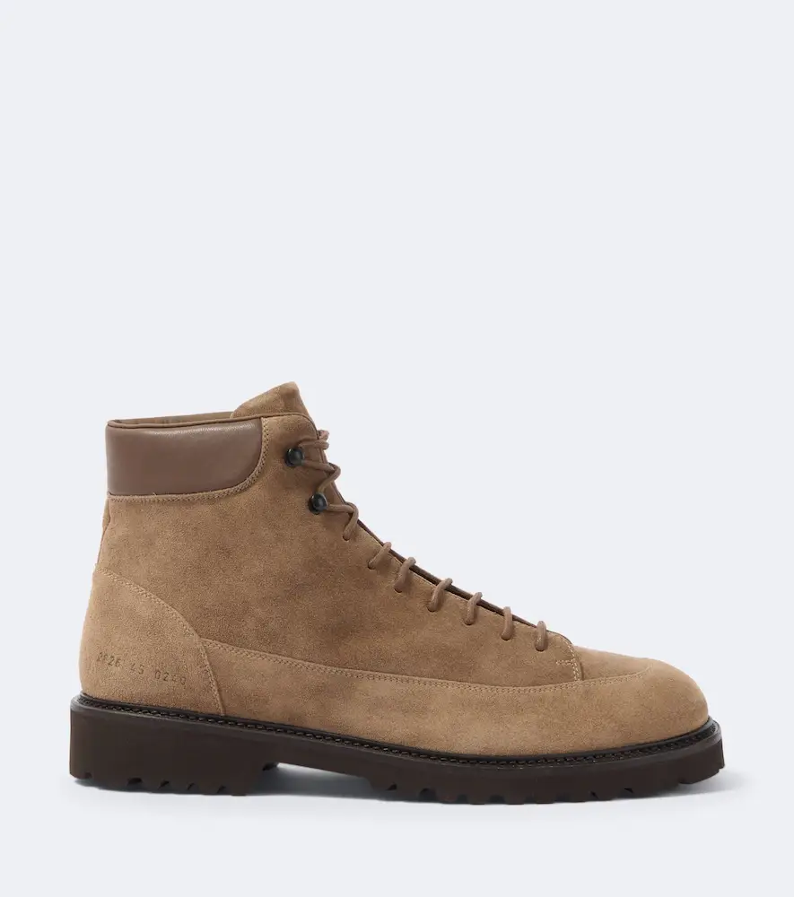 Common Projects Hiker leather-trimmed suede lace-up boots | Thumbnail 3