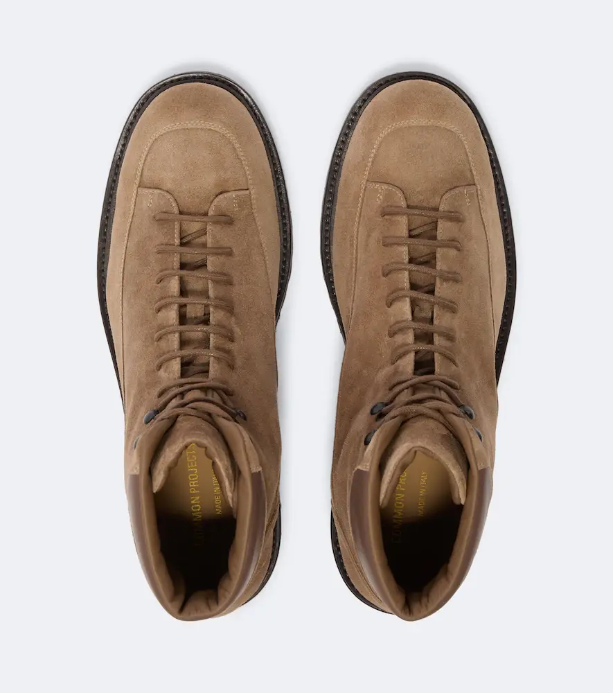 Common Projects Hiker leather-trimmed suede lace-up boots | Thumbnail 4