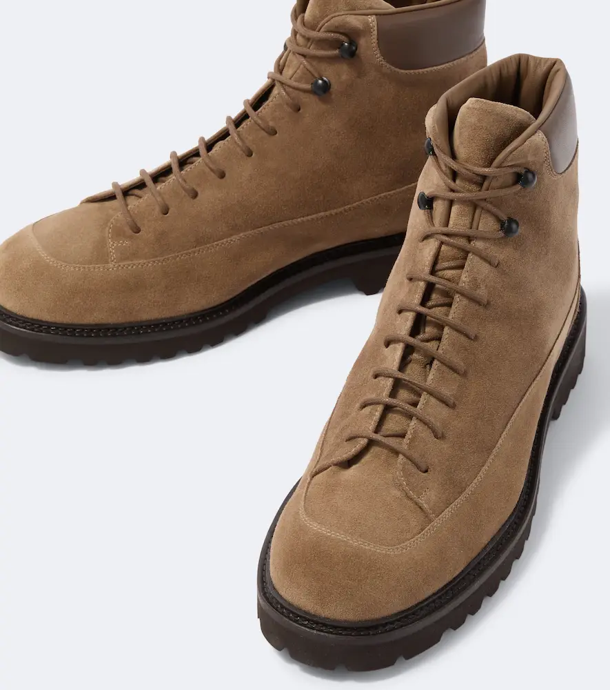 Common Projects Hiker leather-trimmed suede lace-up boots | Thumbnail 5