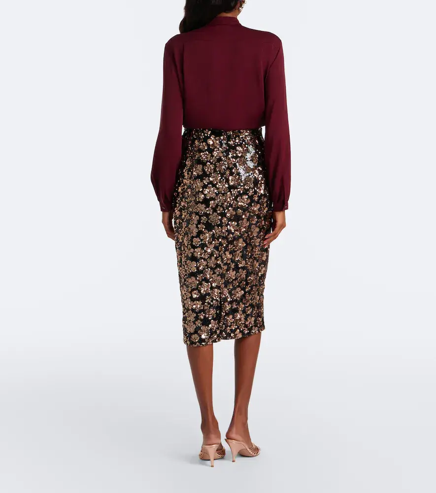 Max Mara Floral sequined midi skirt | Thumbnail 6 Max Mara Floral sequined midi skirt | Thumbnail 6