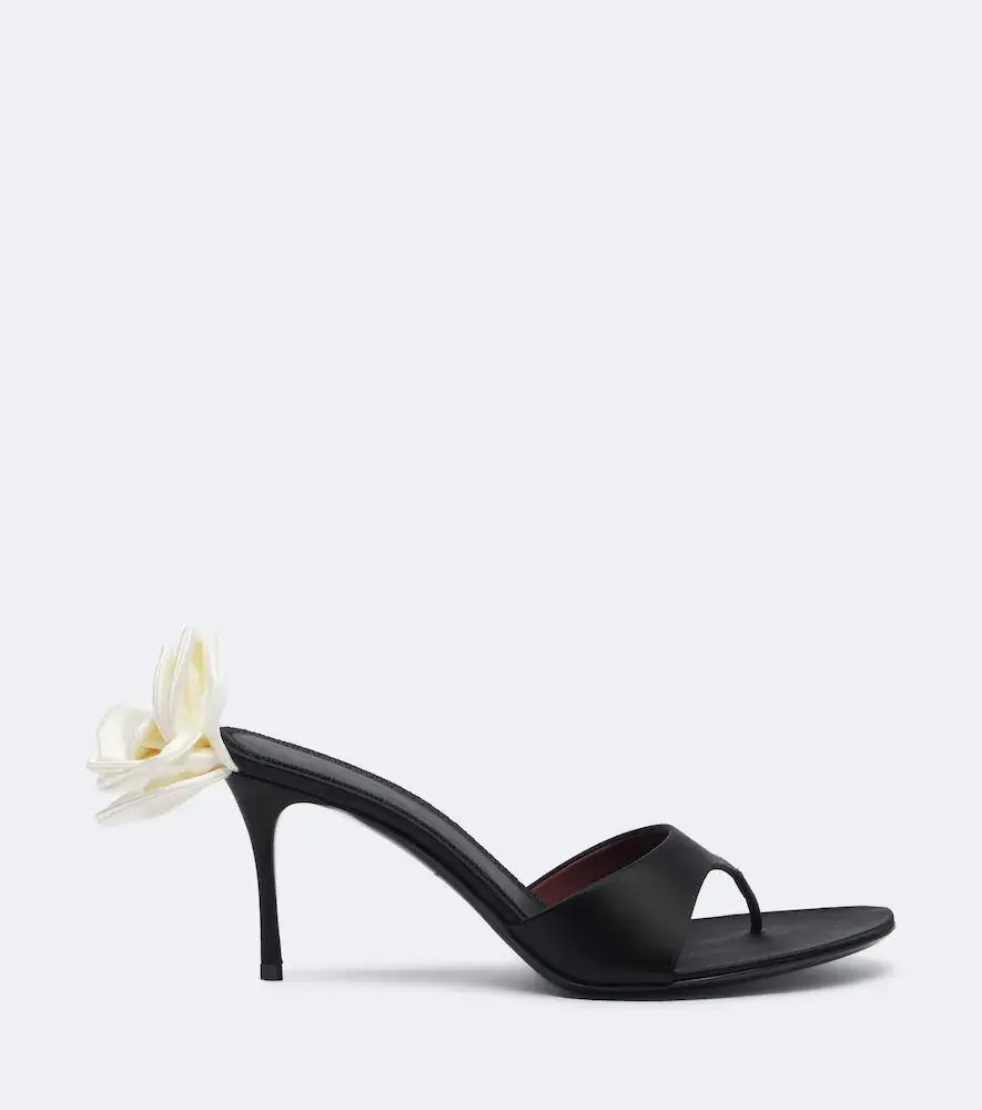 Magda Butrym Floral-appliqué satin thong sandals | Thumbnail 3 Magda Butrym Floral-appliqué satin thong sandals | Thumbnail 3