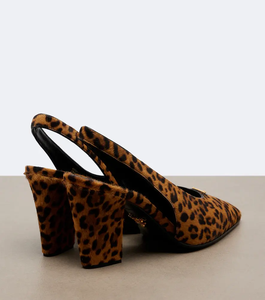 Prada Leopard-print calf hair slingback pumps | Thumbnail 3 Prada Leopard-print calf hair slingback pumps | Thumbnail 3