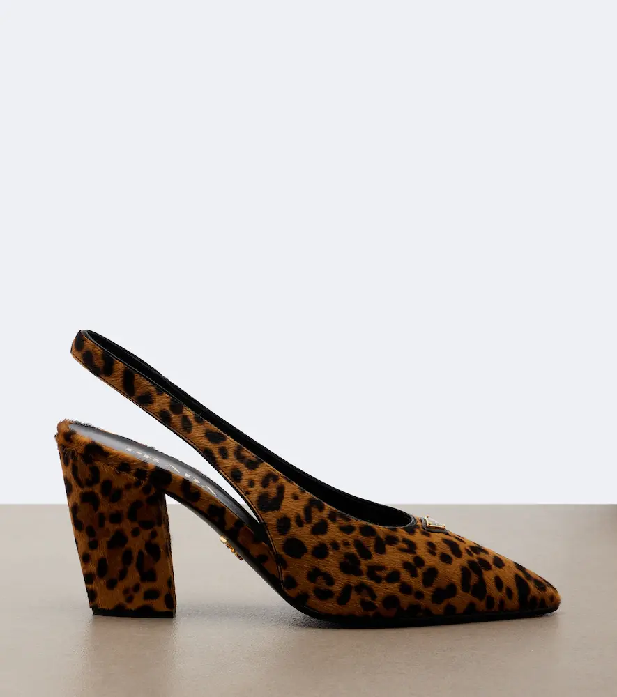 Prada Leopard-print calf hair slingback pumps | Thumbnail 4 Prada Leopard-print calf hair slingback pumps | Thumbnail 4