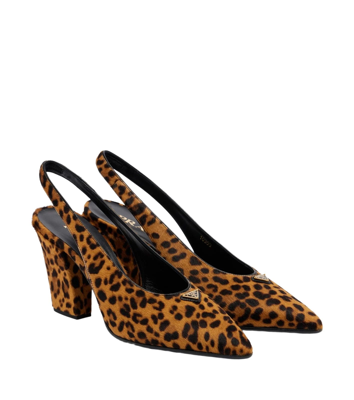 Leopard-print calf hair slingback pumps Leopard-print calf hair slingback pumps