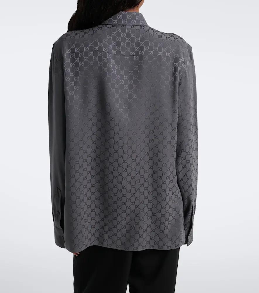 Gucci GG printed silk twill shirt | Thumbnail 3